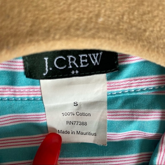 3/$30! J Crew 3/4 Sleeve Button Down Top - Green/Pink - Size Small - EUC - Picture 4 of 4
